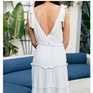 Sky Blue Tiered Midi Dress